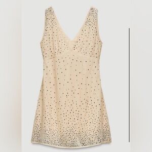 ZARA SS24 ZW COLLECTION SHORT DRESS WITH RHINESTONES 5107/069 size xs